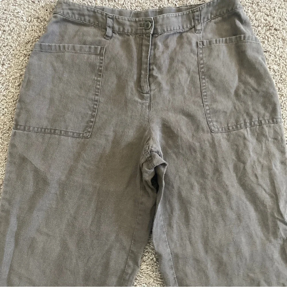 J.jill brown Linen pants size 6 cropped